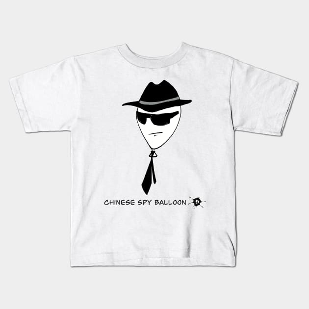 Funny Spy Balloon Kids T-Shirt by SpookySkulls